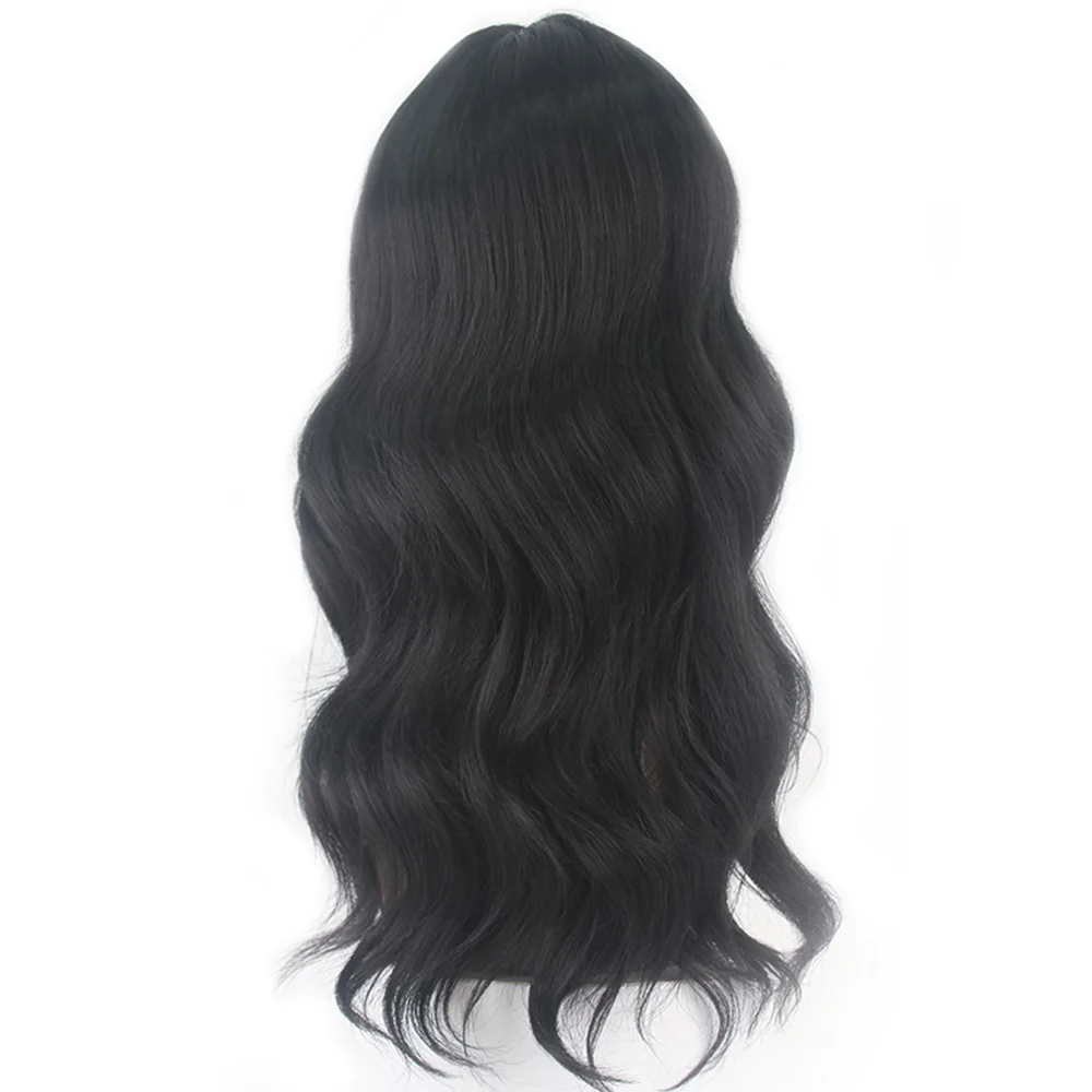 Парики из искусственных волос без шапочки-основы длиный кудрявые черный парик из натуральных волос X-TRESS - Цвет: # 1B