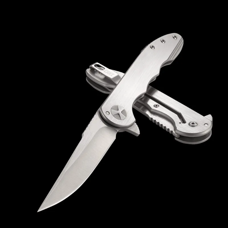 OEM Качество 7076 EDC Складной нож ручка из нержавеющей стали с 8cr13mov стальным лезвием Карманный Походный рыболовный нож Инструменты