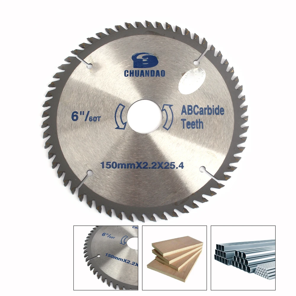 

6"Carbide Circular Saw Blade Angle Grinder Cutting Disk For Woodworking Rotary Fast Cutting Wood and Plastic 40/60T