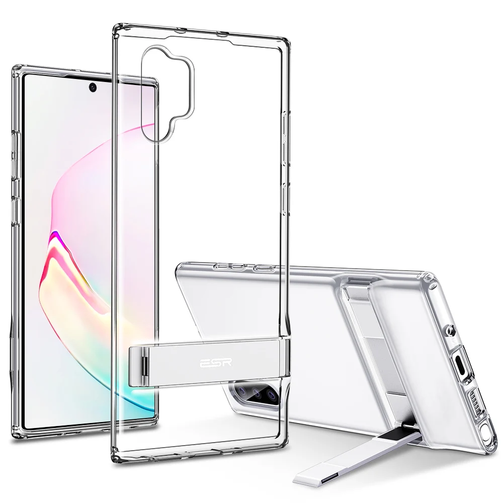 Металлический Чехол ESR с подставкой для samsung Galaxy Note 10 S10 e Plus, противоударный чехол из ТПУ, деловой чехол для телефона samsung Note10+ 5G - Цвет: Transparent