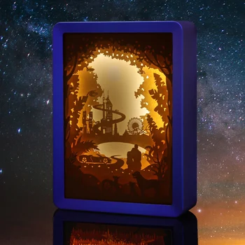 

Manufacturer direct sale paper cut light shadow box frame with Led light