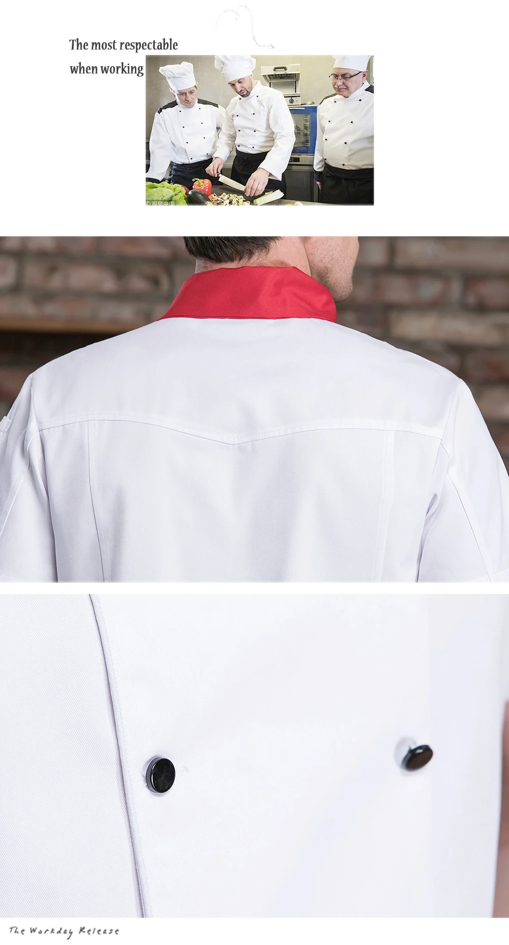 Double Breasted Chef Short Sleeve Work shirts Restaurant Kitchen Cook Jackets Wholesale Catering Bar Waiter Waitress Uniform new