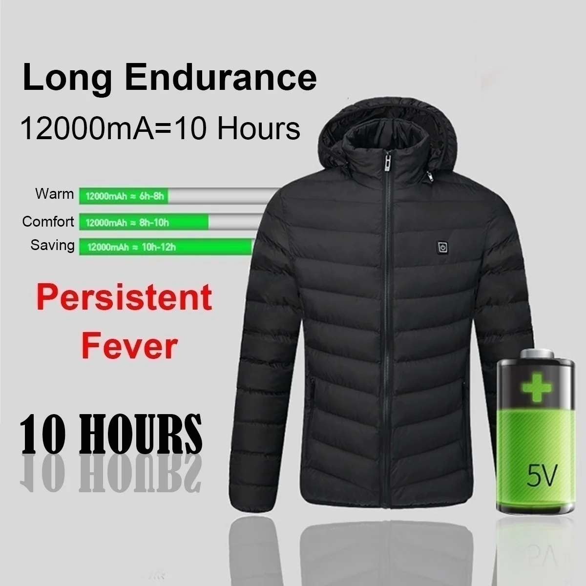  Chaquetas de invierno para hombre con capucha y calefacción por USB abrigos de trabajo con Control 