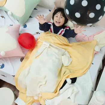 

80*100cm Baby Big ear bunny blanket Infant Knitted Blanket Children Summer Quilt Stroller Sleep Cover Air Conditioning Blanket