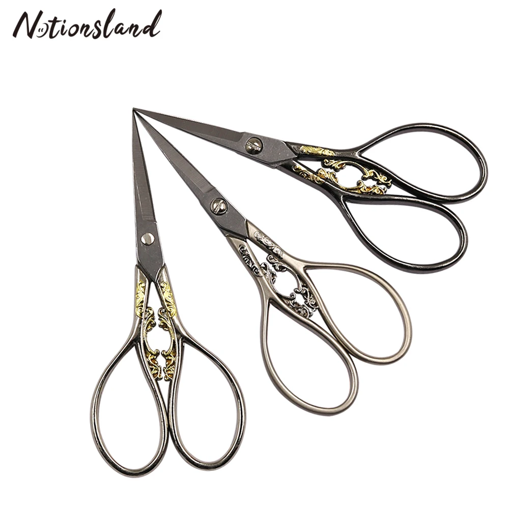 

1pc European Style Vintage Scissors Stainless Steel Tailor Scissors DIY Craft Household Embroidery Scissors Sewing Tool