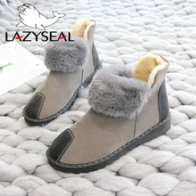 LazySeal botas mujer invierno/ г. Зимние женские ботинки женские теплые фетровые ботильоны на меху с плюшевой подкладкой на платформе Botas Mujer