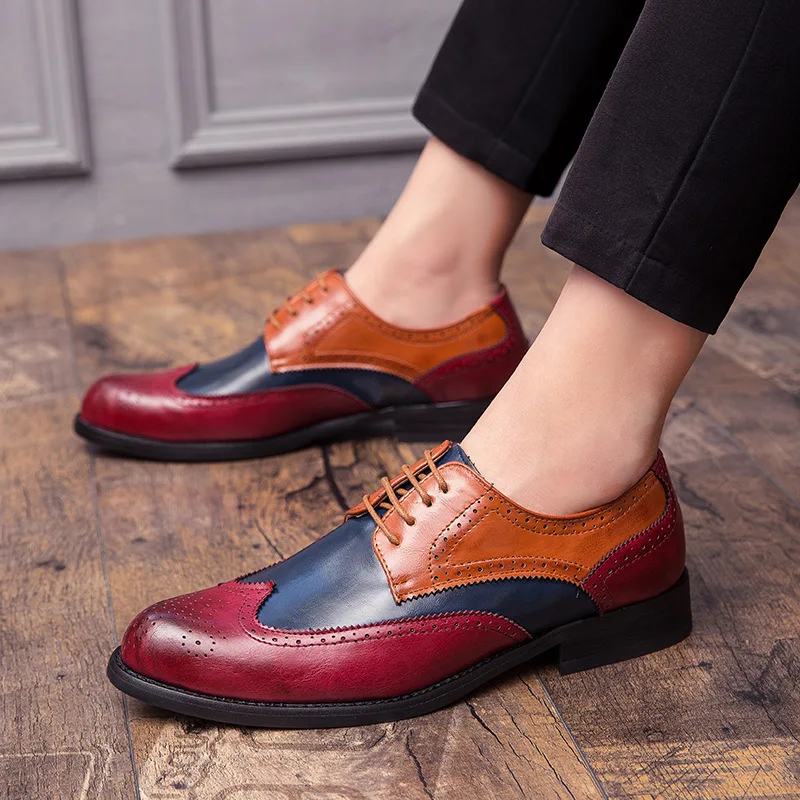 

Bullock Varved MEN'S SHOES Tassels Europe And America Retro Large Size Business Formal Wear Leather Shoes Low Casual Shoes