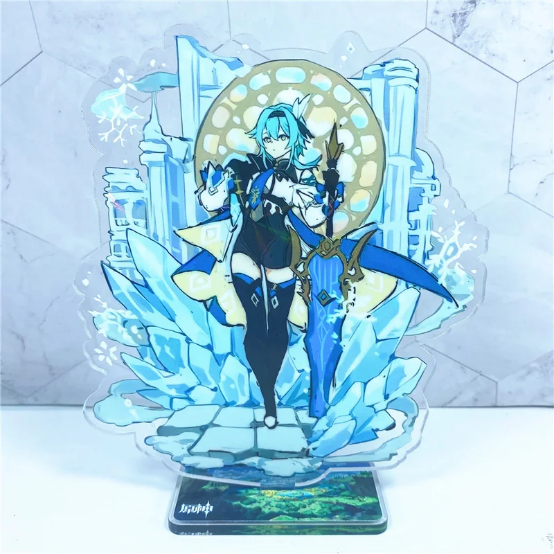 Anime Figure Genshin Impact Eula Klee Zhongli Xiao Acrylic Stand Model Plate Desk Decor Standing Sign Fans Collection Gifts