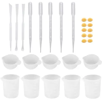 

Silicone Mixing Cup Mold Material Tool Set Spoon Finger Hood for Epoxy Casting Mold Jewelry Crafts Making