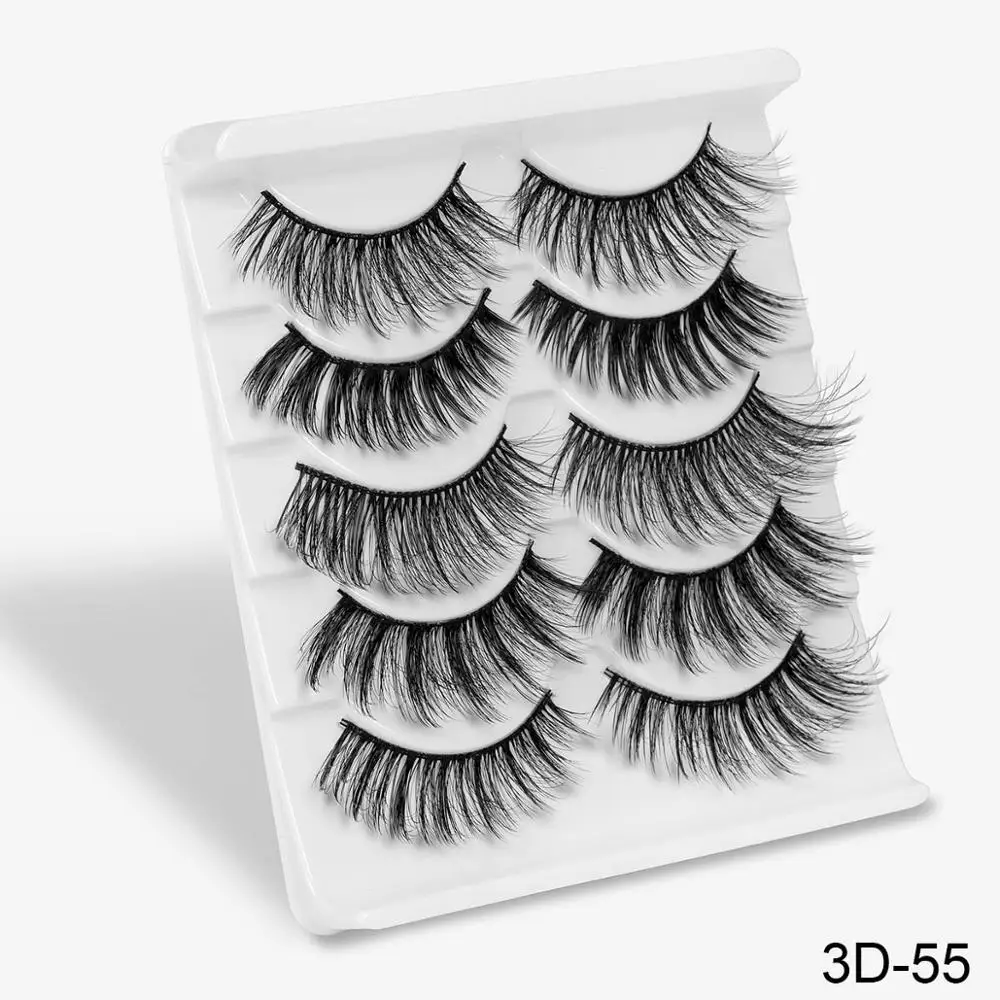 DS3D-55 SEXYSHEEP 5 пар 3D Искусственные норковые ресницы длинные ресницы Wispy макияж инструменты для наращивания красоты Wimpers 13 видов стилей - Цвет: DS3D-55