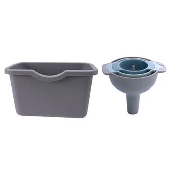 

1Pcs Kitchen Hanging Trash Can Without Cover & 2Pcs Removable Strainer Filter Multifunction Funnel