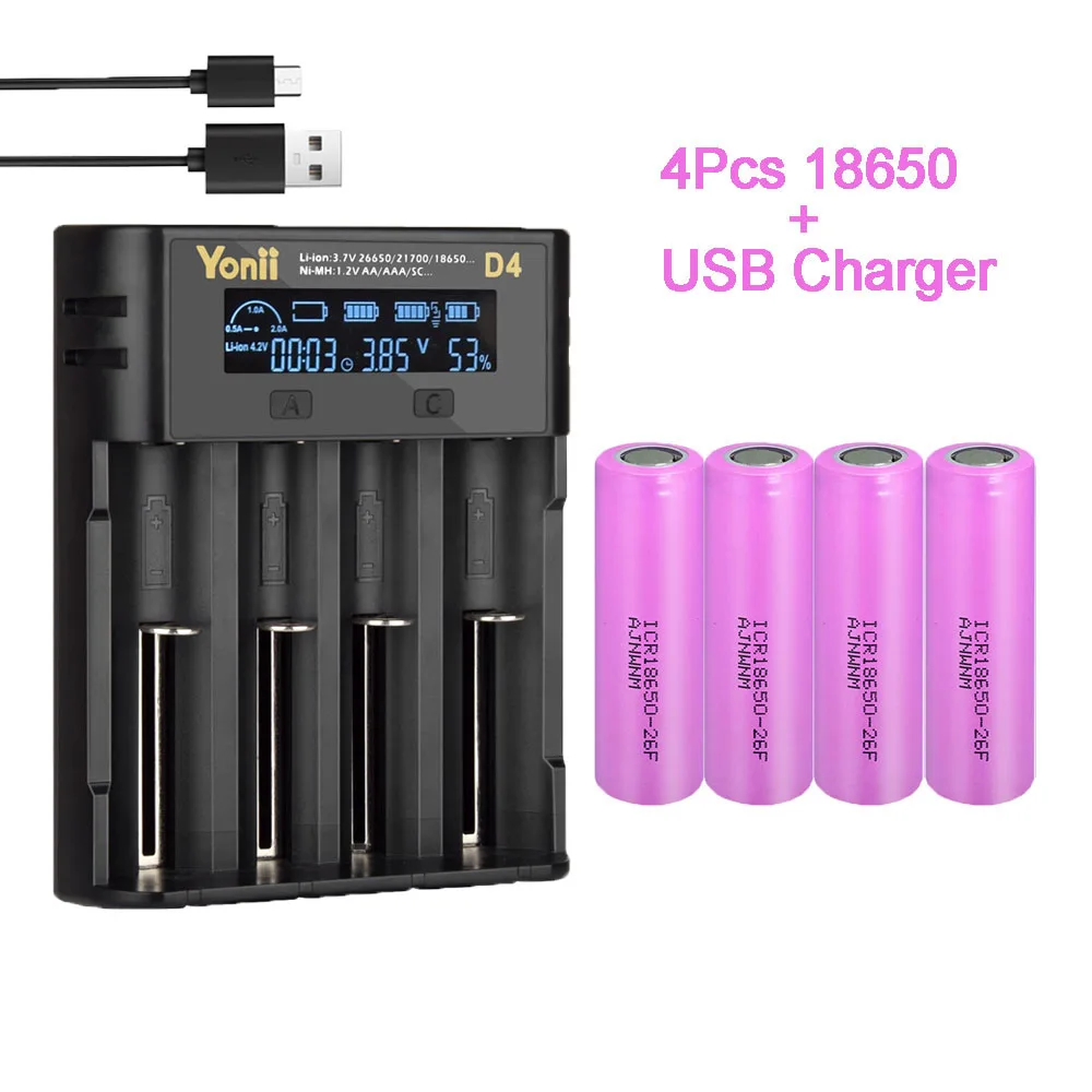 

AJNWNM 100% New Original ICR18650 3.7 v 2600mah 18650 Lithium Rechargeable Battery For Flashlight batteries