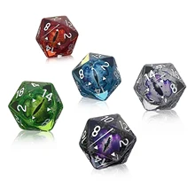 

​Polyhedral Dice Glazed Bead Longan Crystal Gorgeous Polygonal Dice Crystal Ornament Dichromatic Polyhedral Numbers Game Toys