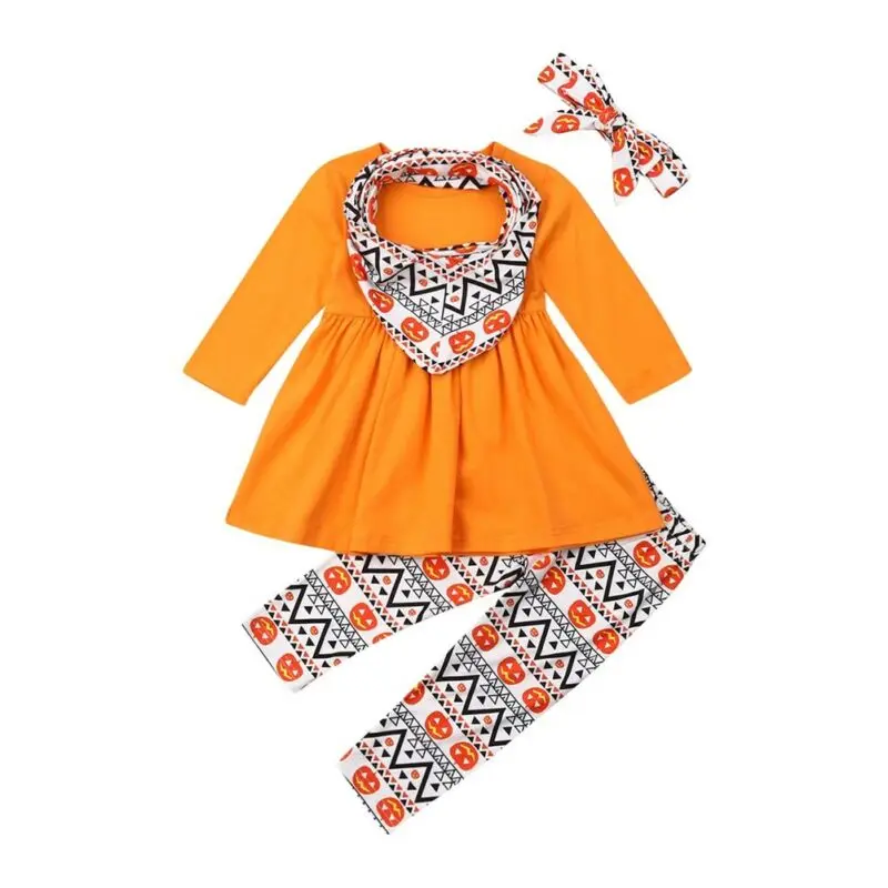 

Baby Clothes 2019 Halloween Toddler Kids Baby Girl Cotton Long Sleeve Top Dress +Pants Leggings Outfits Clothes