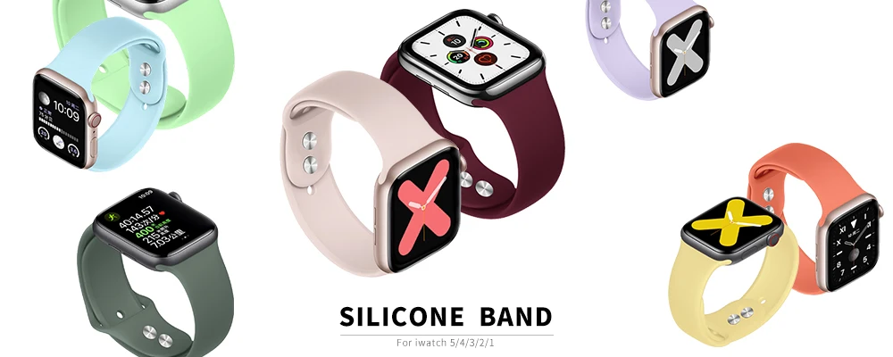 Применимо к Apple серии кожаный силиконовый ремешок 42 мм 44 smart watch с 5 38 мм 40 мм наручных часов iwatch, 4/3/2/1 сменный ремешок