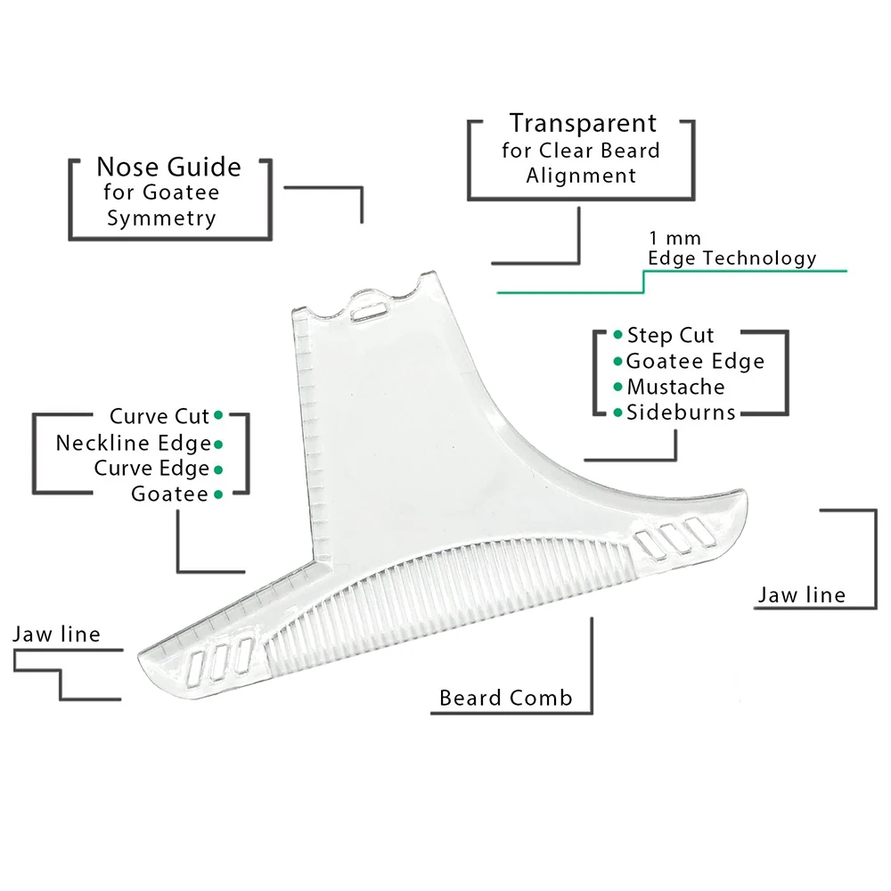 Расческа для бороды мульти-лайнер расческа для коррекции формы бороды формирующий гребешок Ножницы Набор Goatee усы Уход Инструмент