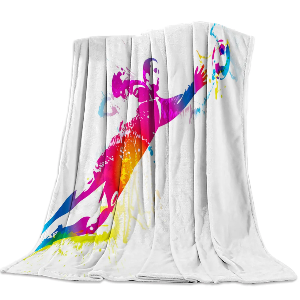 Fleece Throw Bed Blanket Lightweight Super Soft Cozy Football Sport People Sports Gift for Adults Kids | Дом и сад