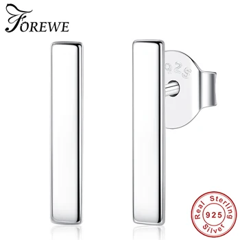 

FOREWE Minimalist Style Dainty Mini Bar Earrings for Women Femme Bijoux Fashion Square Earrings Geometric Earing S925Jewelry Gi