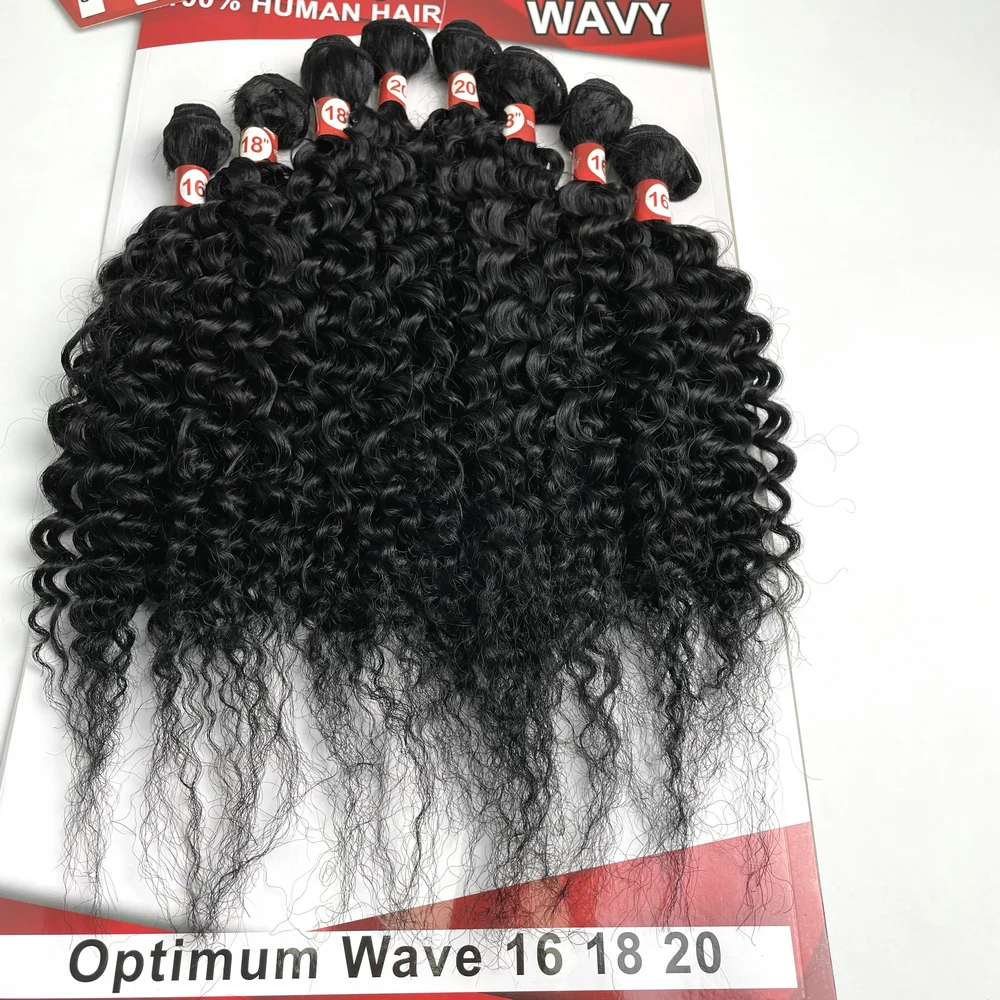 AdTosNatural-Tissage de cheveux synthétiques mélangés d'animaux pour femmes noires, crépus, ondulés, imbibés de documents, GT, 20 pouces, 8 pièces