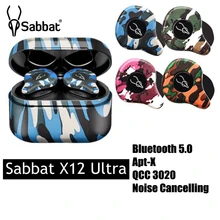Sabbat x12 ultra tws bluetooth 5.0 fone de ouvido qcc3020 cvc8.0 hd chamada dsp redução de ruído à prova dwaterproof água esporte fone de ouvido com microfone(China)