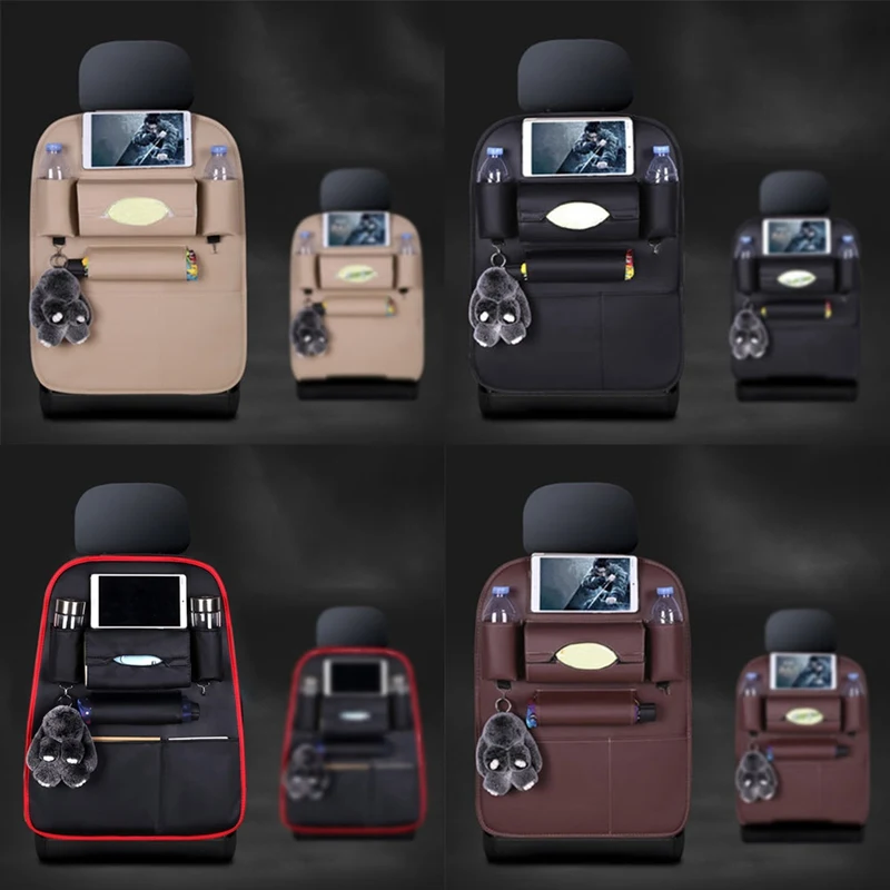 New Car seat back storage Organizer bag Universal PU Leather Multifunction storage box Stowing Tidying Pocket Auto Styling