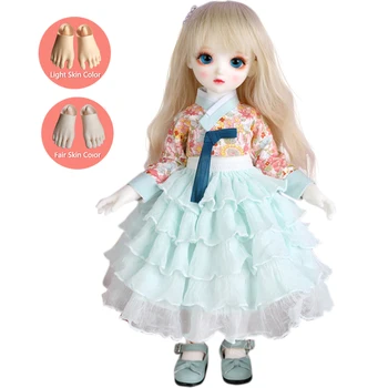

1/6 BJD Doll Full Set Flower Skirt Princess Doll Kit Action Figure Model Ball Joint Doll Fashion Toy - Muriel (Light Skin Color)