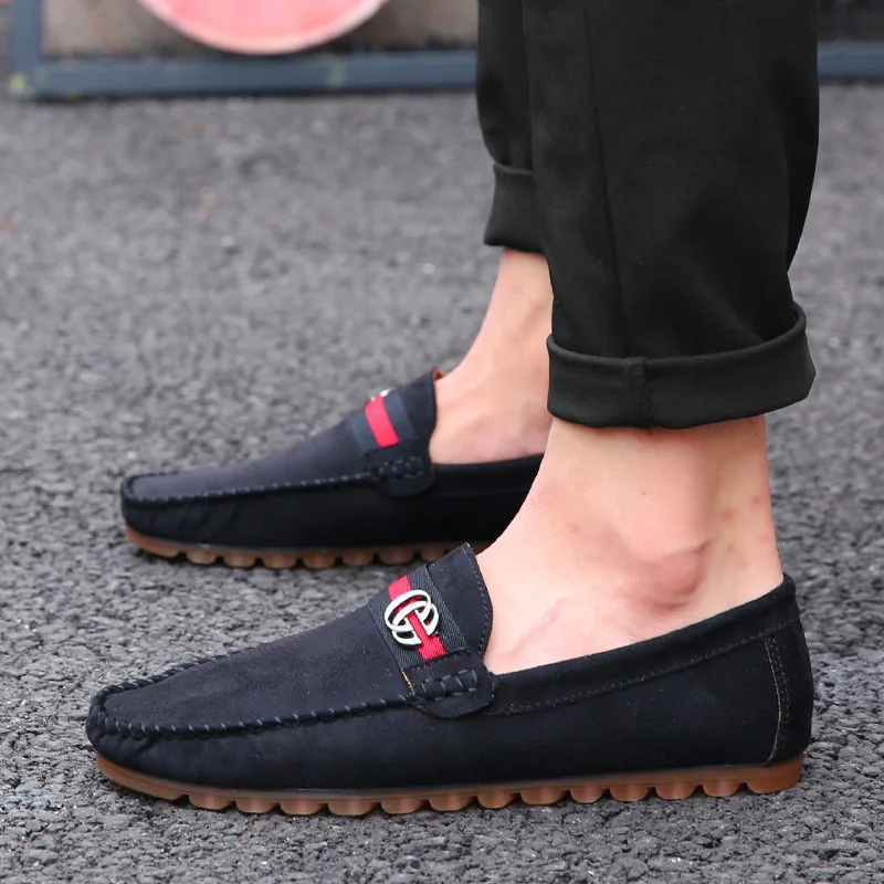 

Peas MEN'S SHOES New Style Four Seasons England Fashion Breathable Foot Covering Driving Shoes Soft Bottom Versatile Men Youth C