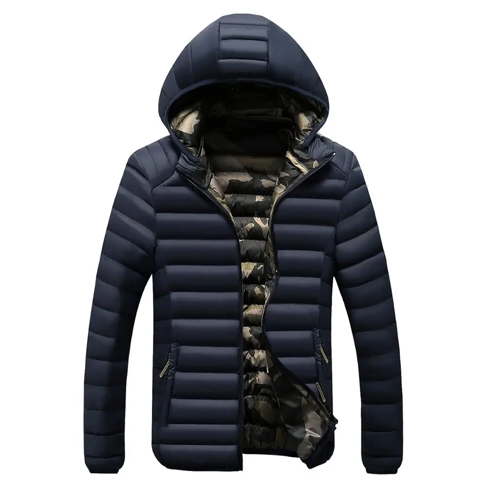 

New Arrivals 2019 Autumn Men's Fashion Hooded Warm Jacket Coat Mens Casual Wadded Jacket Winter Parkas Outerwear Male Clothes