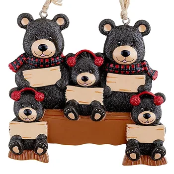 Skup Dekoracje świąteczne Zawieszki Choinkowe Niedźwiedź święty Mikołaj Wiszące Ozdoby Diy święty Mikołaj Prezent Kartka Z życzeniami Home Decor