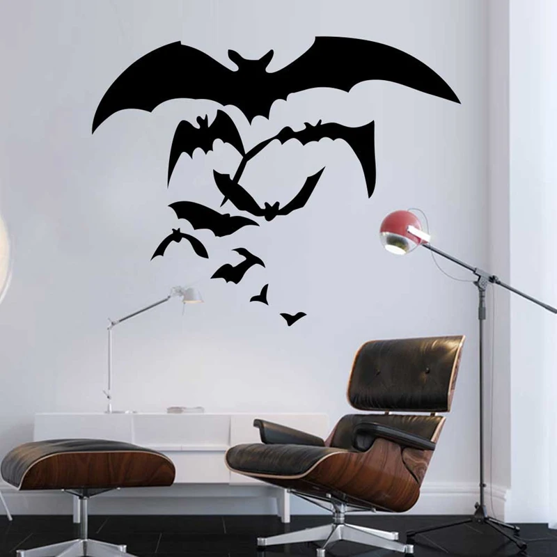 

1Sheet Halloween Bat Wall Sticker Glass Door Sticker Living Room Bedroom Window Glass Door Sticker Home Decoration