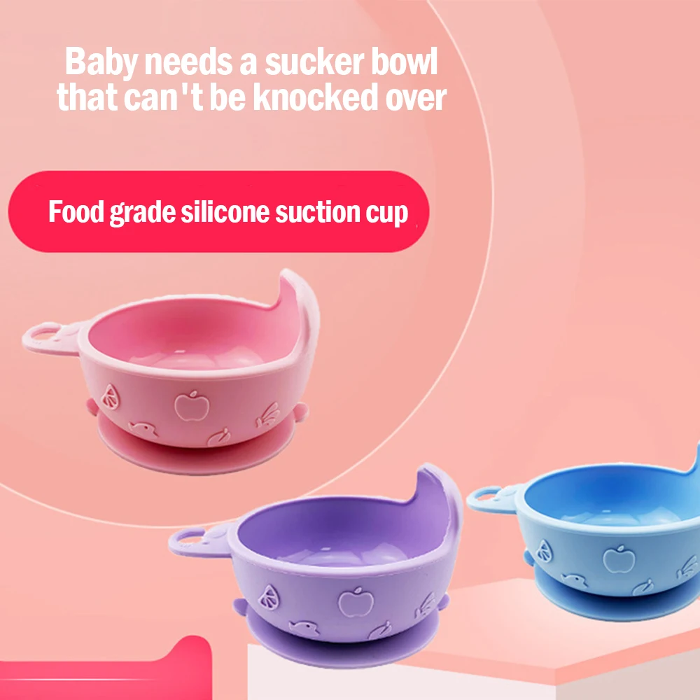 

Elephant Shape Silicone Baby Suction Bowl Slip Resistant Learning Feeding Tableware kids Plate/Tray Suction Cup Baby Dinnerware