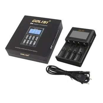 

Golisi S4 battery charger for Li-ion Ni-MH Ni-Cd Ni-md 18650 18350 18500 16340 17500 25500 10440 14500 26650 AA AAA batteries