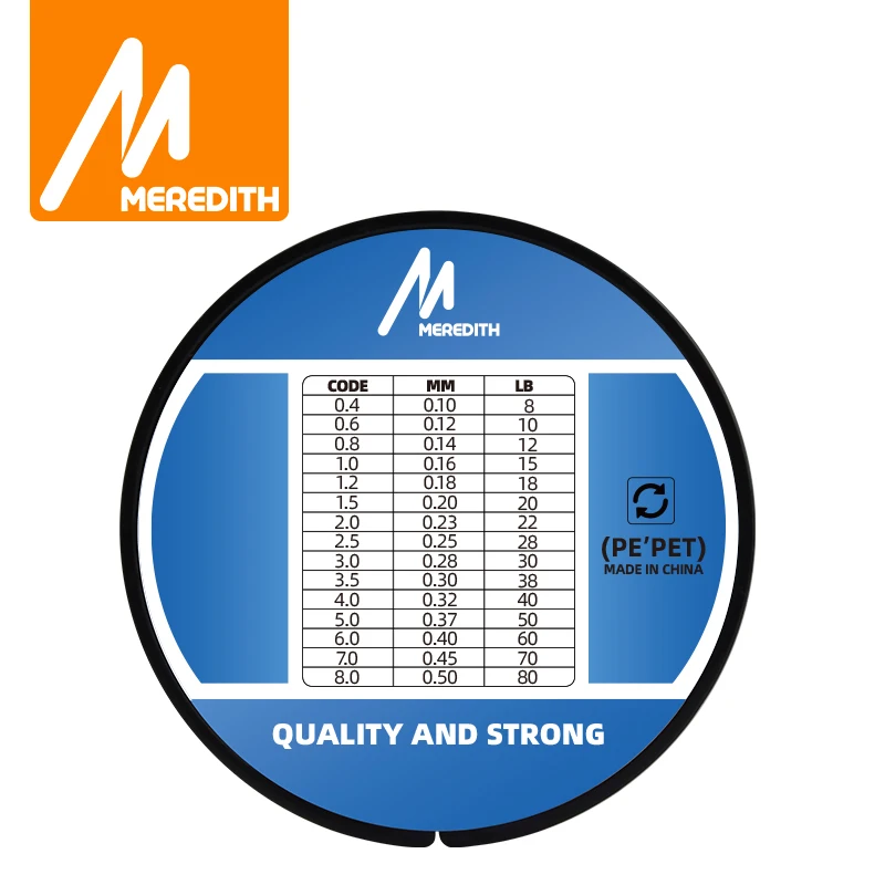 MEREDITH 4 Strands Braided PE Fishing Line 100M 15-80LB Smooth Multifilament PE Fishing Line for Saltwater Fishing 6