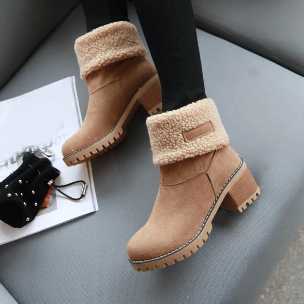 Женская обувь зимние ботинки женские зимние теплые ботинки из флока ботильоны «мартинсы» короткие ботинки без шнуровки, Уличная обувь Botas# L10