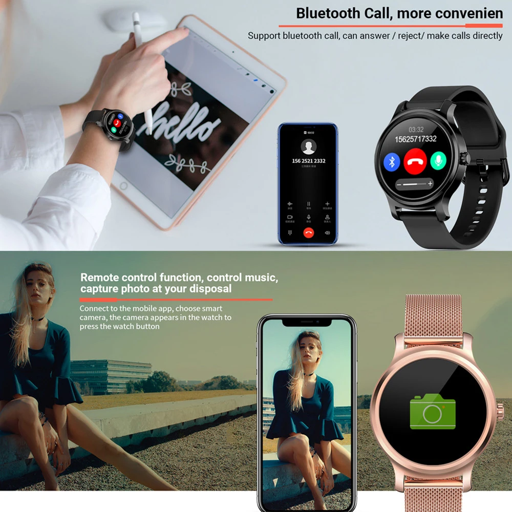 R2 Bluetooth Вызов Смарт часы для мужчин сенсорный экран женщин массаж напоминание
