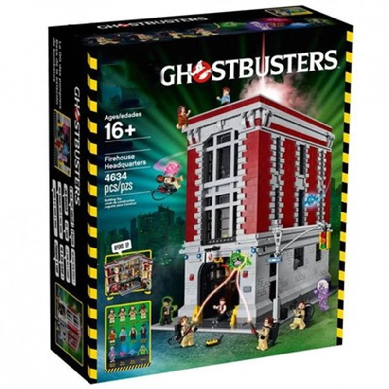 В наличии 16001 Lepining city Ghostbusters пожарная штаб квартира строительные блоки наборы