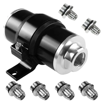 

Inline Fuel/Gas/Petrol Filter+Bracket Cleanable 30 Micrometre for AN6 AN8 AN10 Black