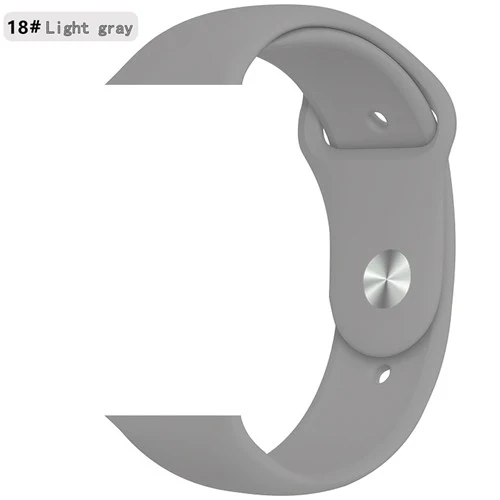 Light gray 18 Ремешок для apple watch, ремешок для apple watch 5, 4, 3, iwatch, ремешок 42 мм, 44 мм, 38 мм, 40 мм, браслет Correa, силиконовый ремешок для часов, ремень, аксессуары - Цвет ремешка: Light gray 18