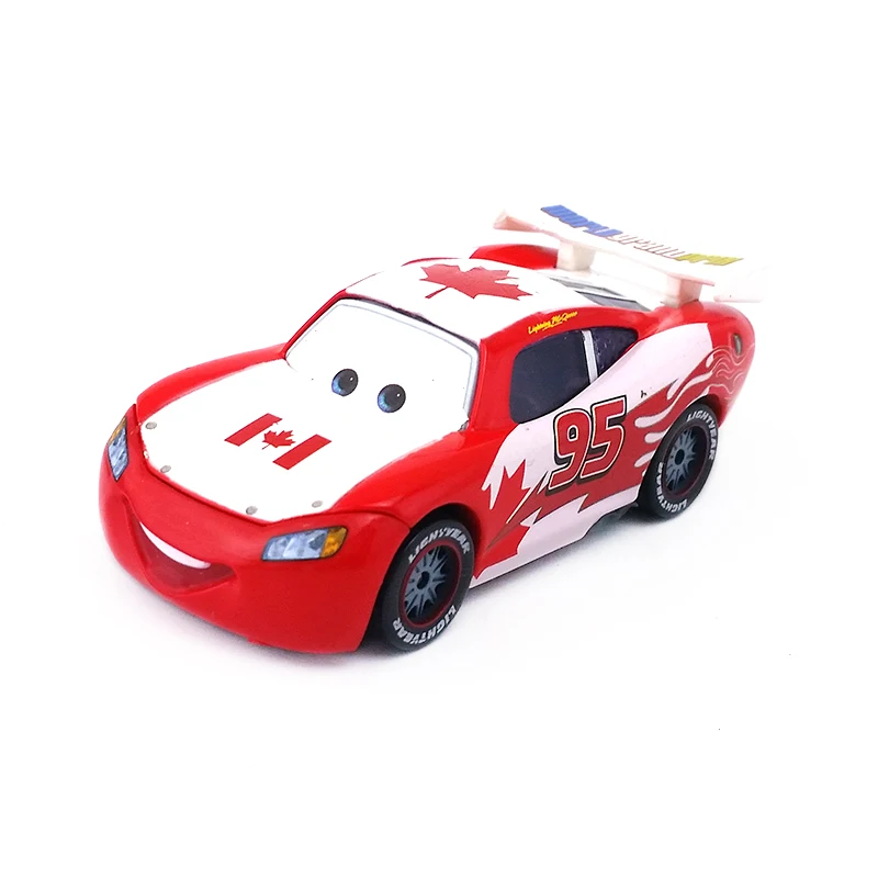 Disney Тачки № 95 Lightning Mcqueen Канада узор 1:55 Diecast металлические игрушечный автомобиль