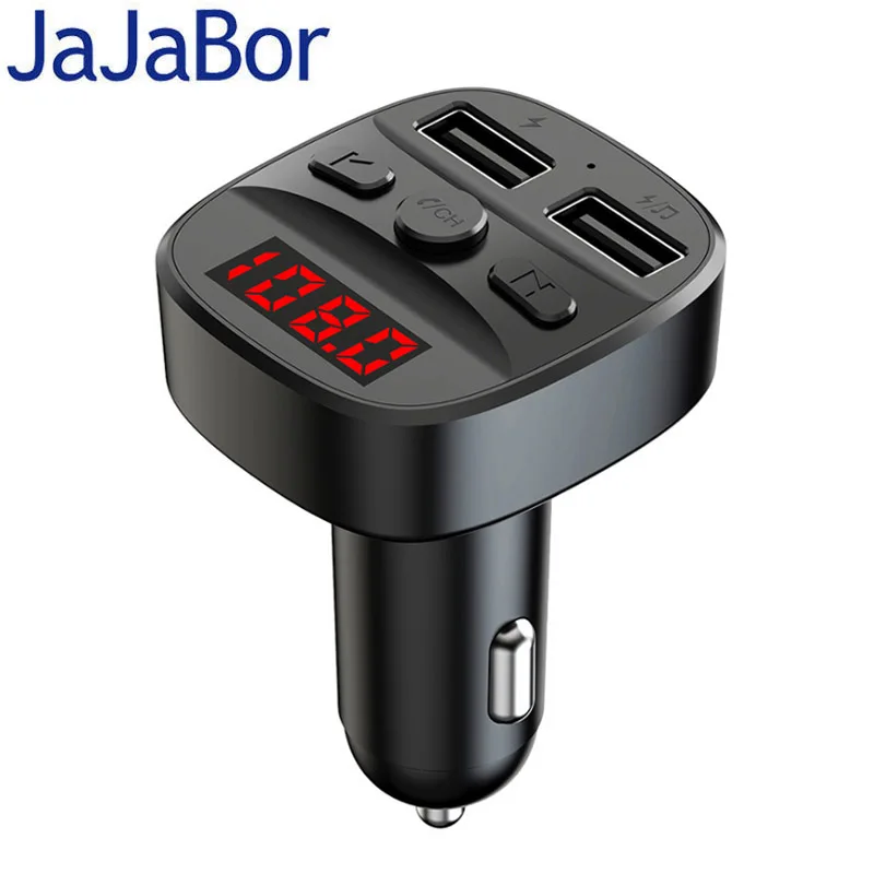 Автомобильный комплект JaJaBor Bluetooth 5,0, беспроводной fm-передатчик, громкая связь, A2DP, воспроизведение музыки, двойной USB, автомобильное зарядное устройство, поддержка TF карты, U диск