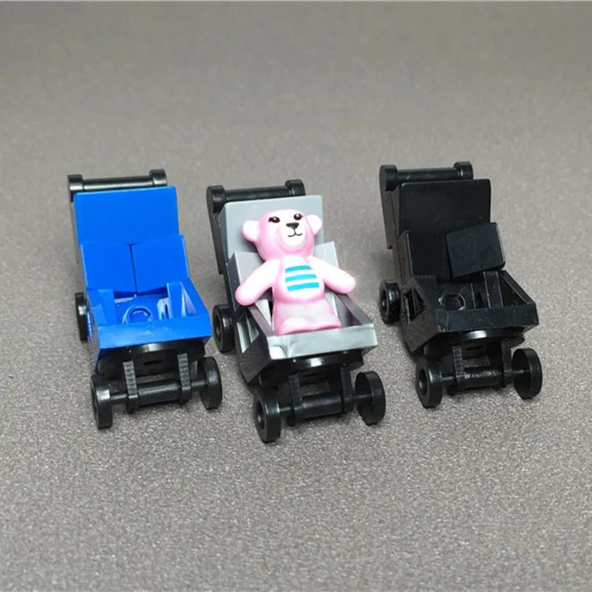Игрушечный город аксессуары MOC детская коляска тележка строительные блоки