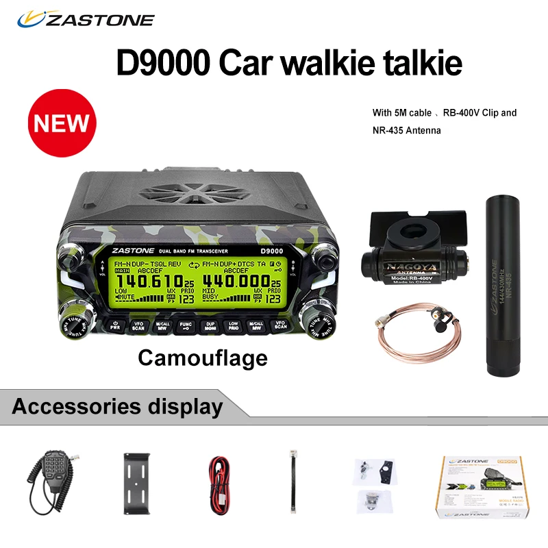 best two way radios ZASTONE D9000 50W Car Walkie Talkie Dual Band Car Two Way Radio High Power Long Distance Mobile Radio Split Panel best walkie talkie Walkie Talkie