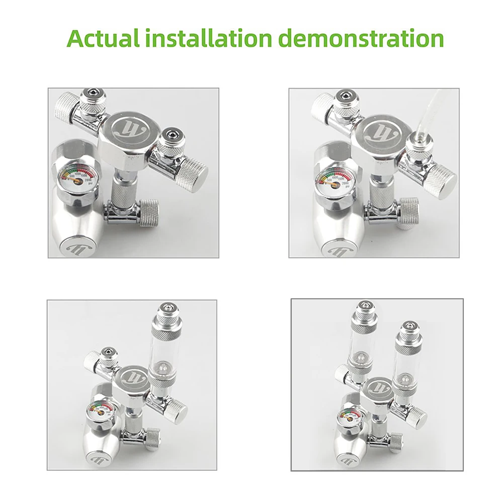 Aquarium Tank CO2 Valve Splitter Regulator Distributor Needle Fine Adjustment Valve for CO2 Regulator with 6 Way Outlets 6