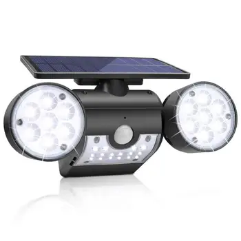 

LED Solar Light Outdoor Solar Lamp Double-head Sensor Solar Powered Spotlight Waterproof Wall Light for Garden Yard Path Light