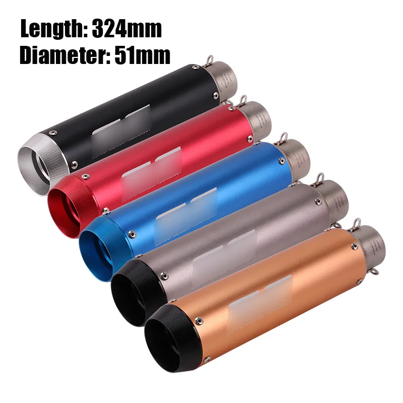 

Motorcycle Exhaust Pipe Muffler Escape Modified Silencer Tip Universal 51mm Exhaust System Pipe Tube