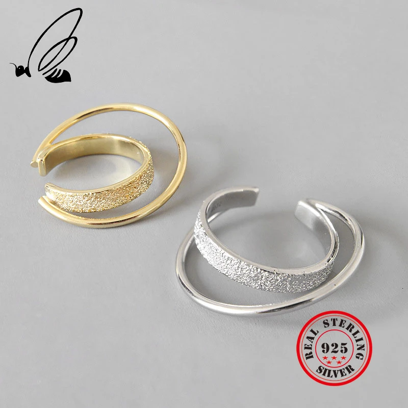 

925 Sterling Silver Open Rings Female Korea Gothic Resizable Finger Ring Anillos De Plata 925 De Ley Mujer Accesorios Jewelry