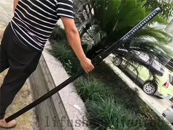 

58" LONG 1060 CARBON STEEL JAPANESE SAMURAI SWORD KATANA BLACK TSUBA BLACK SAYA