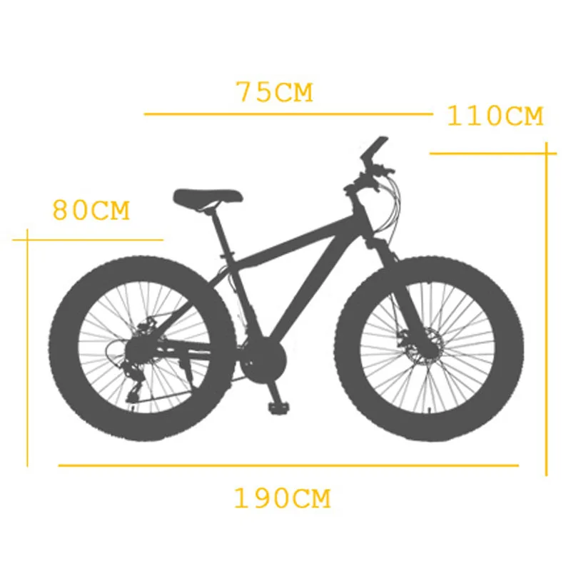 wolf's fang Bicycle Mountain Bike 21 speed Aluminum alloy frame fat bike Snow bike Front and Rear Mechanical Disc Brade Male wolf's fang Bicycle Mountain Bike 21 speed Aluminum alloy frame fat bike Snow bike Front and Rear Mechanical Disc Brade Male