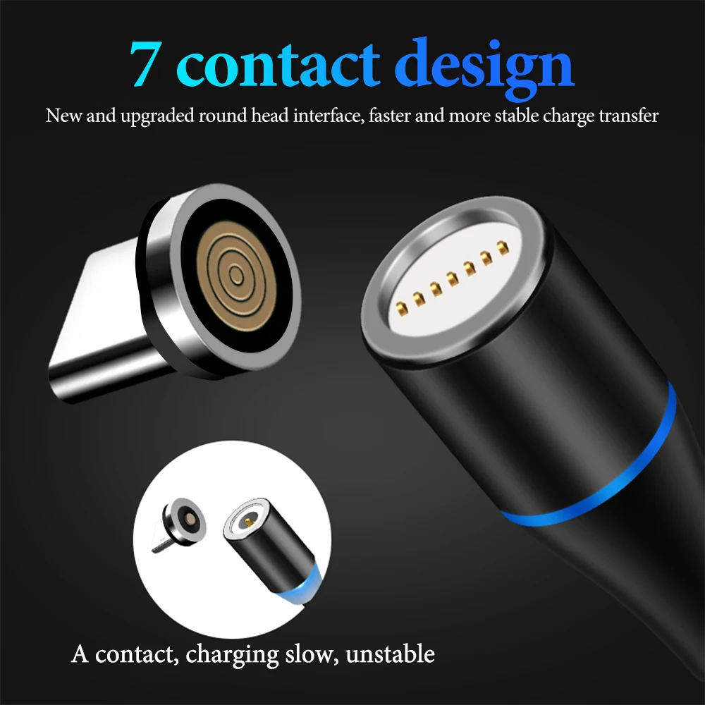 Magnetic Cable Type C Micro USB For iOS Phone Charging Cord Data Transmission Line 3A Fast Charge Type-C USBC MicroUSB Charger