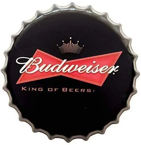 

Beer Bottle Cap Tin Signs Vintage Metal Bottle Cap Tin Sign Plaque Garage Home Bar Cafe Wall Decor Dia 12 INCH